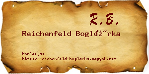 Reichenfeld Boglárka névjegykártya